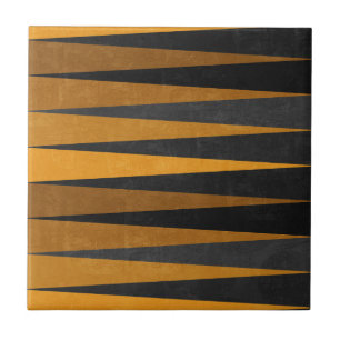 Geometric Black Yellow Tile