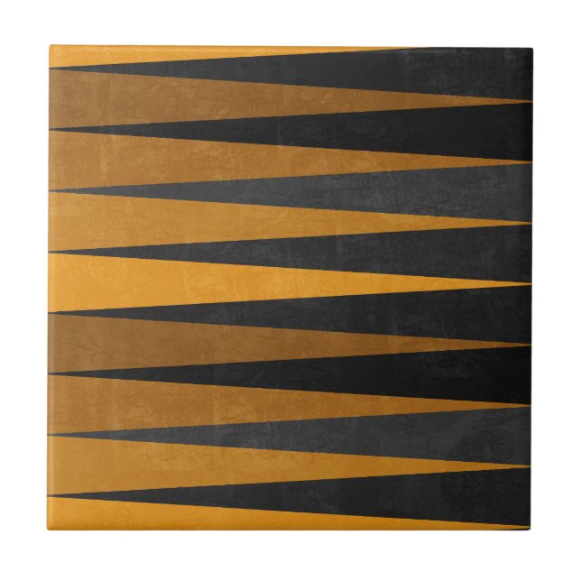 Geometric Black Yellow Tile (Front)