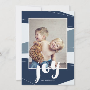 Geometric Block   Blue Joy Photo Card