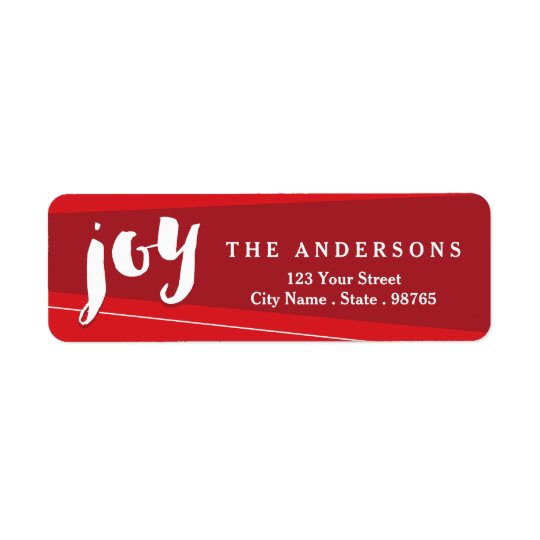 Geometric Block | Red Christmas Return Address Return Address Label