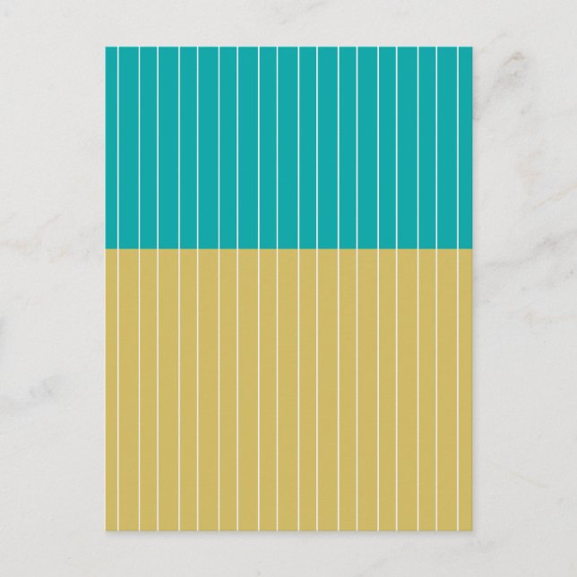 Geometric Blocks and Lines Yellow Blue Postcard (Front)