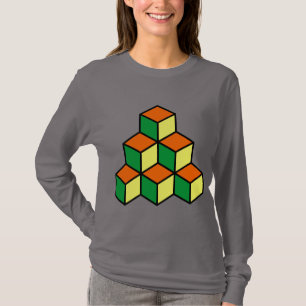 Geometric Blocks - Green Orange and Yellow T-Shirt