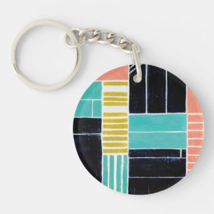 Geometric Blocks Key Ring