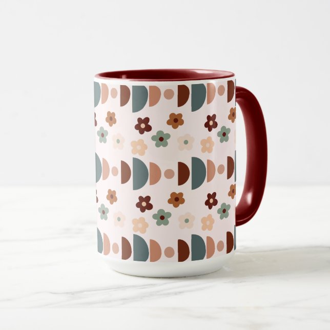 Geometric & Blooming In Boho Style Mug (Front Right)