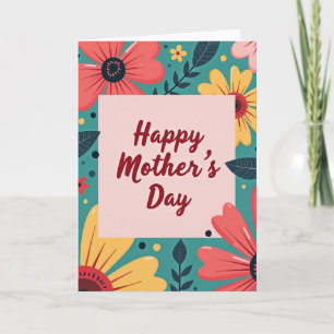 Geometric Blooms Mothers Day Card