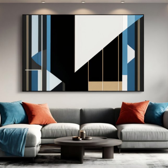 Geometric Blue and Gold Canvas Print (Creator Uploaded)