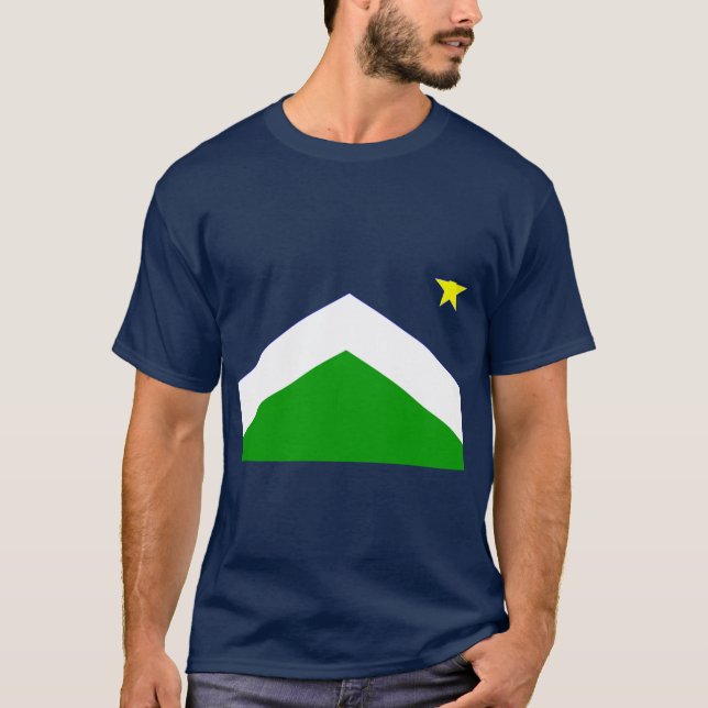 Geometric Blue and Green Seward Alaska Flag Seward T-Shirt (Front)