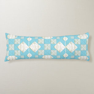 Geometric Blue and White Pattern Body Cushion