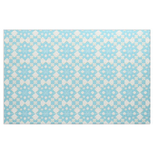Geometric Blue and White Pattern Fabric