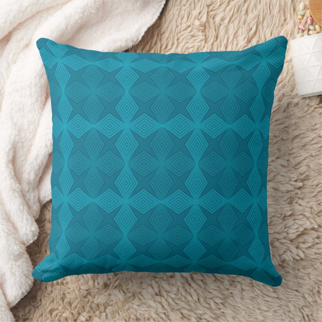 Geometric blue art deco cushion (Blanket)