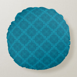 Geometric blue art deco round cushion