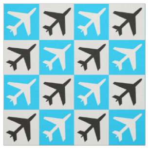Geometric Blue Aviation Flying Jets Aeroplane Fabric