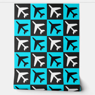 Geometric Blue Aviation Flying Jets Aeroplane Wallpaper
