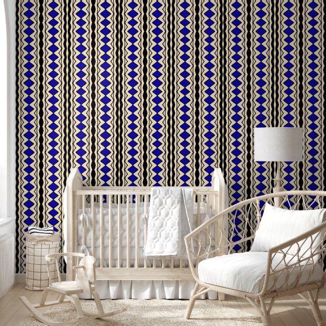 Geometric Blue & Black Wallpaper (Kids)