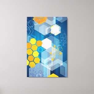 GEOMETRIC BLUE CANVAS PRINT