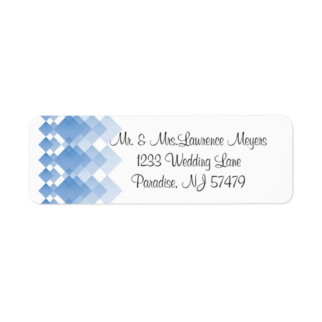 Geometric Blue Diamonds | Wedding (Front)