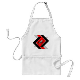 Geometric blue grey red black personalised simply standard apron
