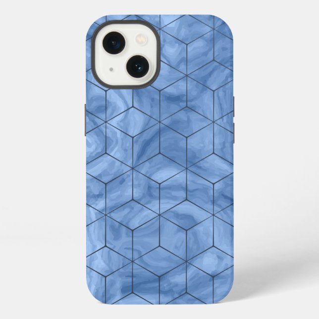 Geometric Blue Marble iPhone Case (Back)