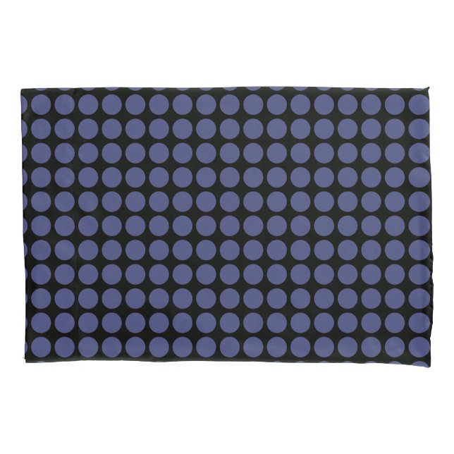 Geometric Blue Polka Dots on any Colour Pillowcase (Front)