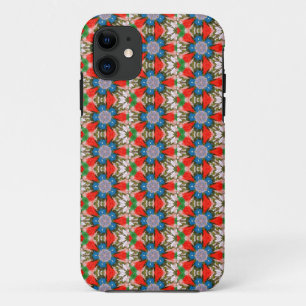 geometric blue star flower case