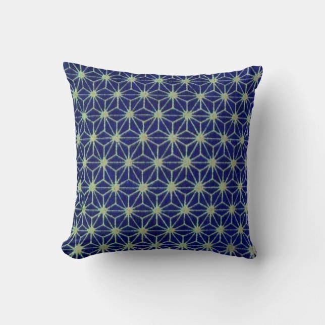 Geometric Blue Stars American MoJo Pillow (Front)