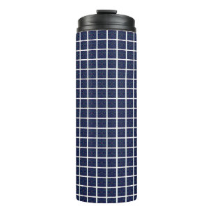 Geometric Blue Thermal Tumbler