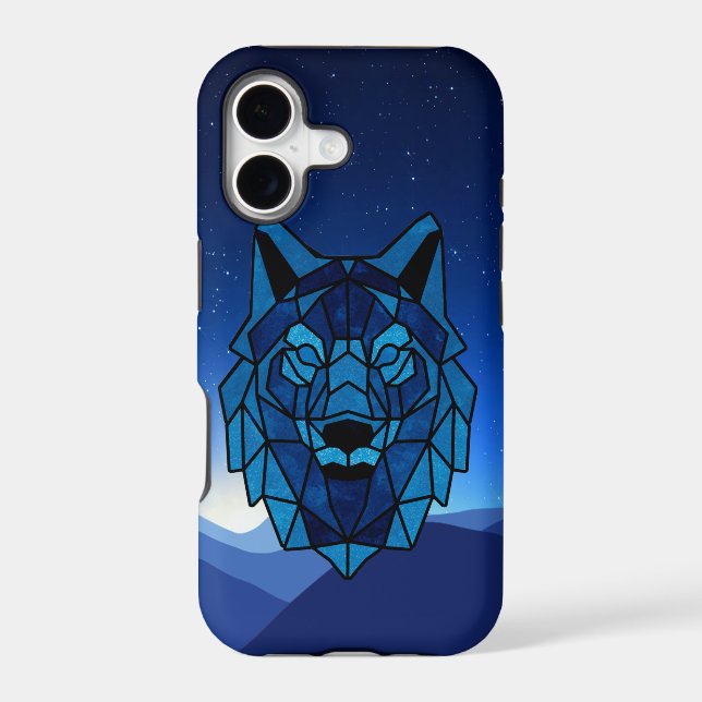 Geometric Blue Wolf  (Back)