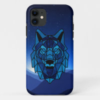 Geometric Blue Wolf