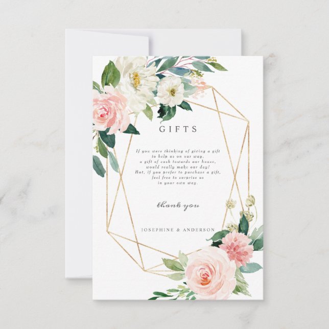 Geometric Blush Gifts Registry Card (Front)