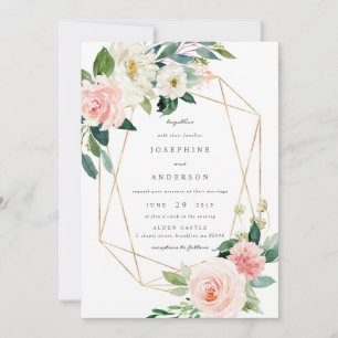 Geometric Blush Wedding Invitation