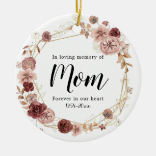 Geometric Boho Floral In Loving Memory Ornament