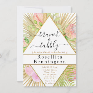 Geometric Boho Floral Triangular Bridal Shower Invitation