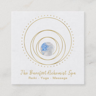 *~*  Geometric Boho Gold Sacred Geometry Cosmic Square Business Card