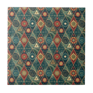 Geometric Boho Mandala Triangle Design Pattern Art Tile