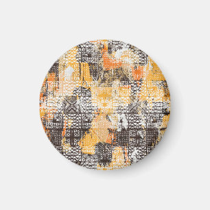 Geometric Boho Tribal Distressed Pattern Magnet