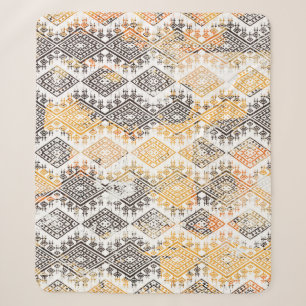 Geometric Boho Tribal: Distressed Pattern. Sherpa Blanket