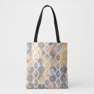 Geometric Boho Tribal: Distressed Pattern. Tote Bag