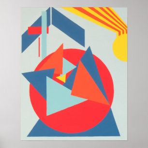 Geometric Bold Yellow Sunburst Art Print