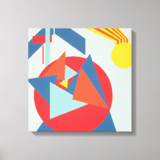 Geometric Bold Yellow Sunburst Canvas Print