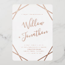 Geometric Border Foil Invitation