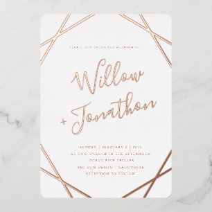 Geometric Border Foil Invitation