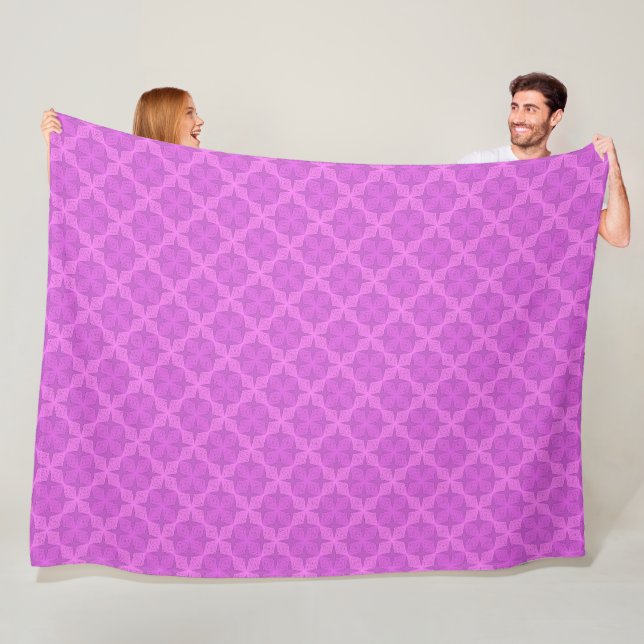 Geometric bright lilac art deco fleece blanket (In Situ)
