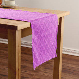 Geometric bright lilac art deco short table runner