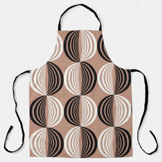 Geometric Brown Circles Seamless Design Apron