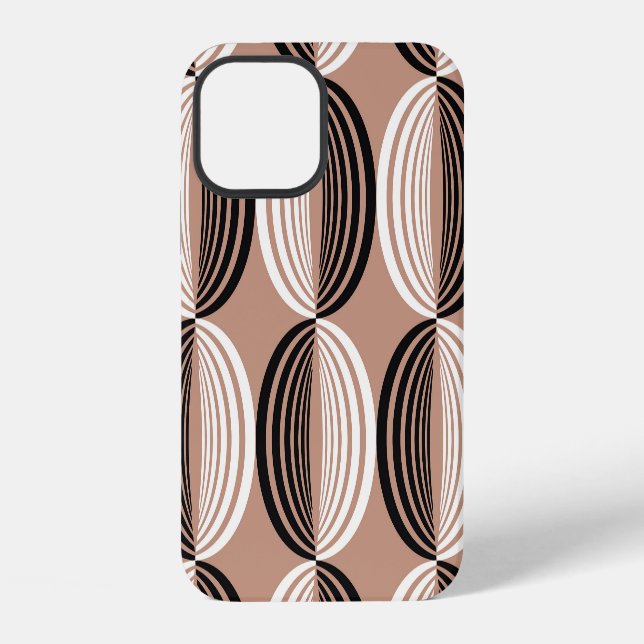Geometric Brown Circles Seamless Design iPhone Case (Back)
