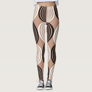 Geometric Brown Circles Seamless Design Leggings