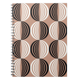 Geometric Brown Circles Seamless Design Notebook