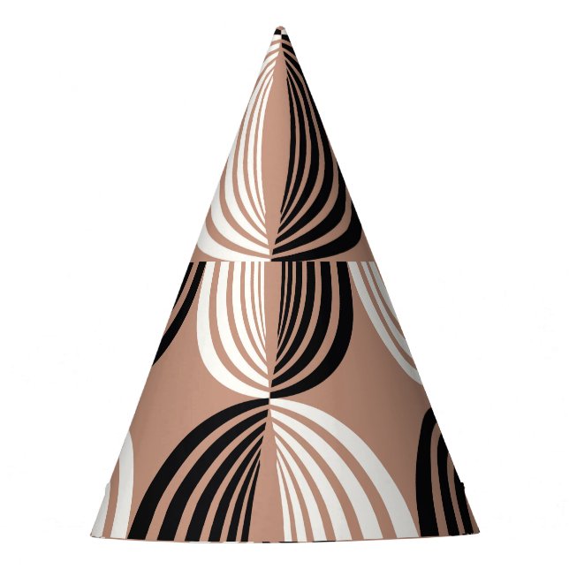 Geometric Brown Circles Seamless Design Party Hat (Front)