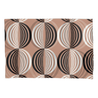 Geometric Brown Circles Seamless Design Pillowcase
