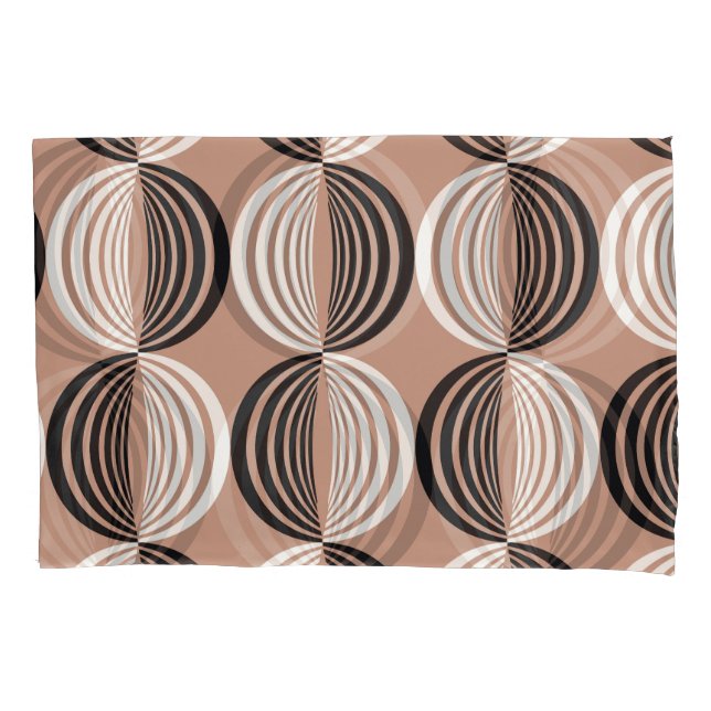 Geometric Brown Circles Seamless Design Pillowcase (Front)